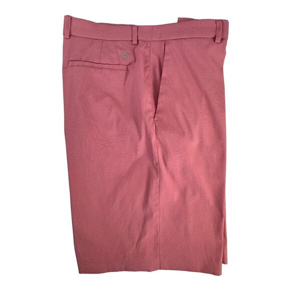Calloway Men's Golf Shorts Coral Salmon Performance Stretch 4 Pockets Pin Dot - Picture 2 of 3